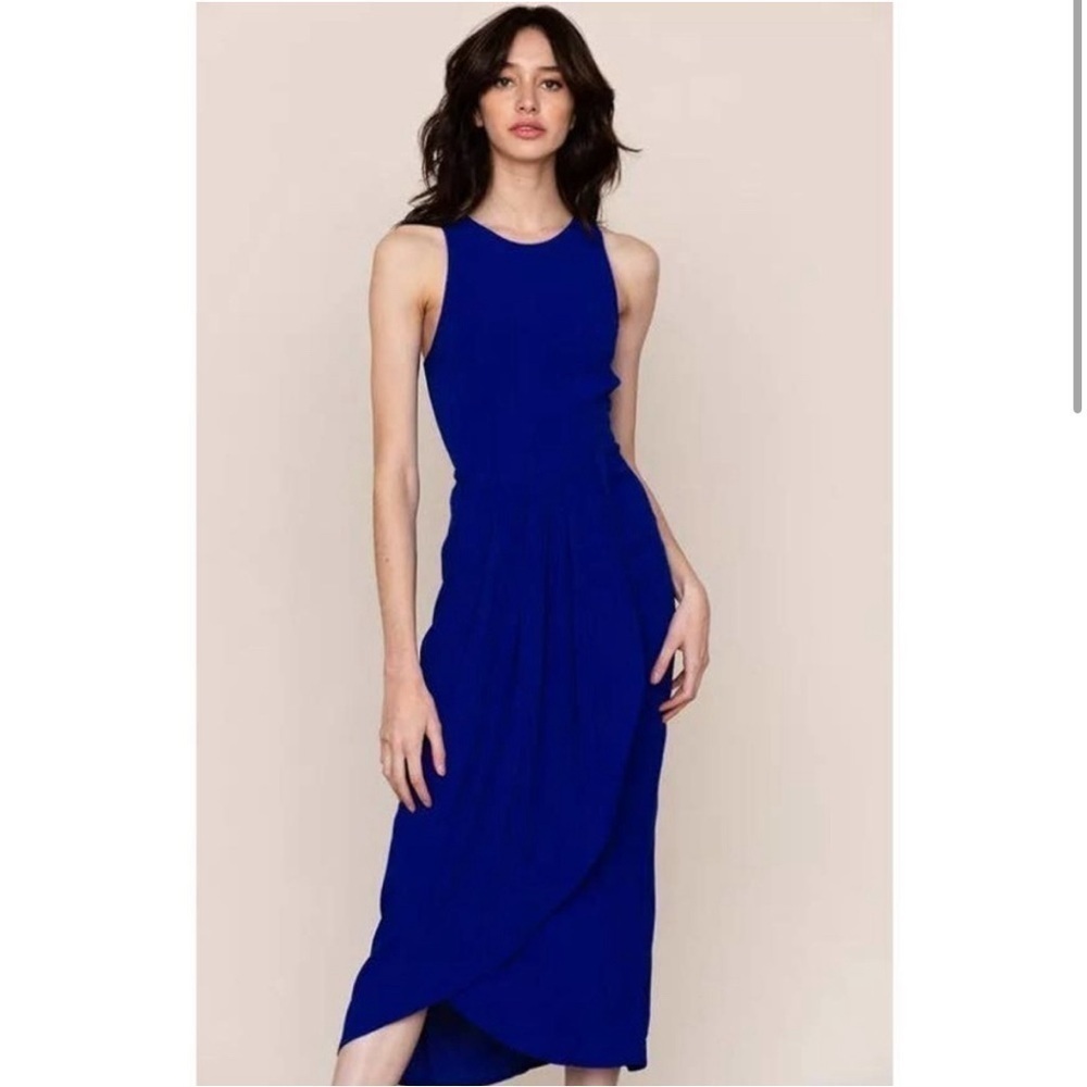 YUMI KIM NEW So Social Tulip-Hem Racerback Midi Dress Ink Size XS - Picture 2 of 9